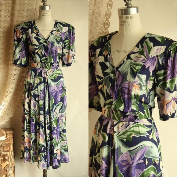 American Vintage Dresses & Skirts - Vintage 1980's Dress with Pockets and Belt, Ed Michaels by Melanie Drucher